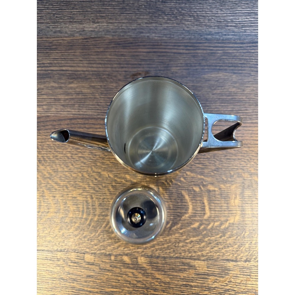 1930s Art Deco Silver Plated Coffee Pot: Bakelite & Brass Finial - Picture 5 of 11